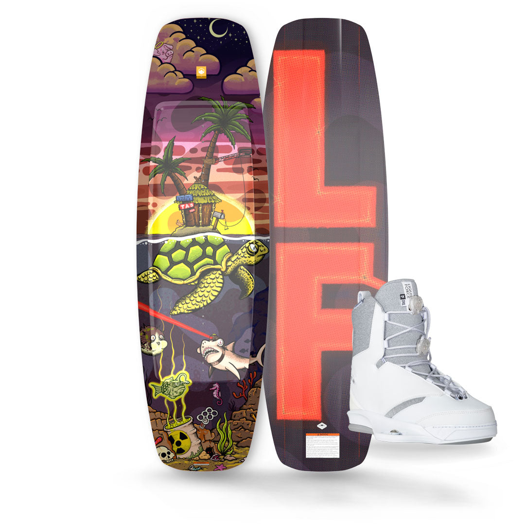 2024 LIQUID FORCE TAO WAKEBOARD W/ TAO 6X WAKEBOARD BINDING WHITE